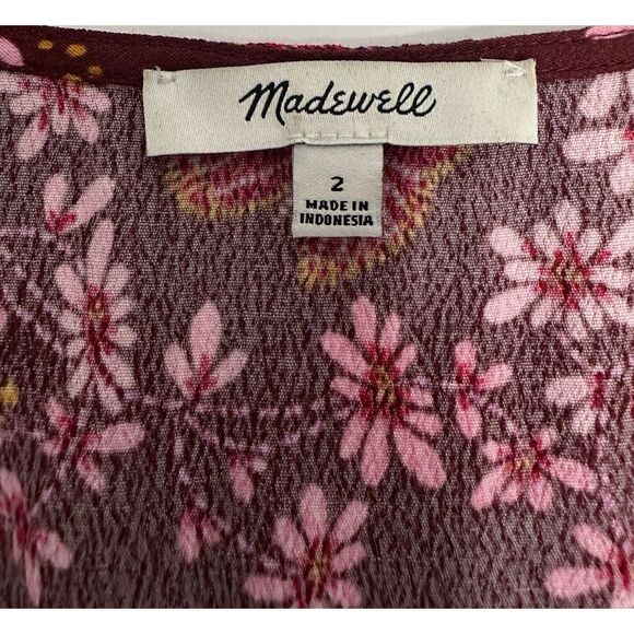 MADEWELL Viscose Floral Wrap Top Butterfly Sanctuary Women's Size 2 MSRP $88 - Picture 4 of 11